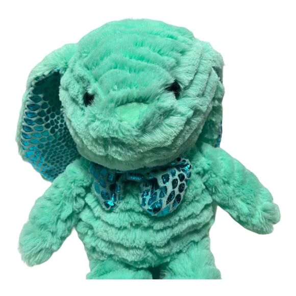 KellyToy Easter Bunny Rabbit Mint Green Metallic Ear Stuffed Animal Plush Bowtie - Picture 2 of 8